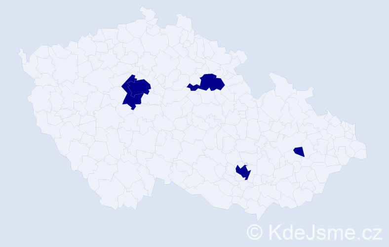 Jméno: 'Isaac', počet výskytů 5 v celé ČR