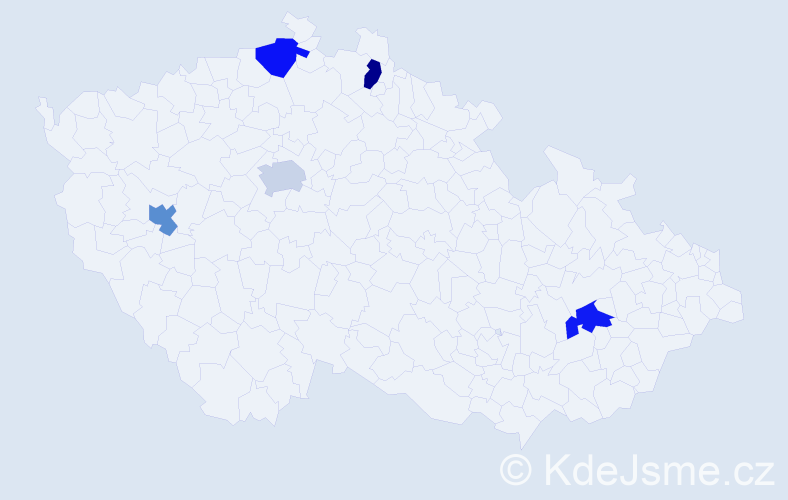 Jméno: 'Šerif', počet výskytů 5 v celé ČR