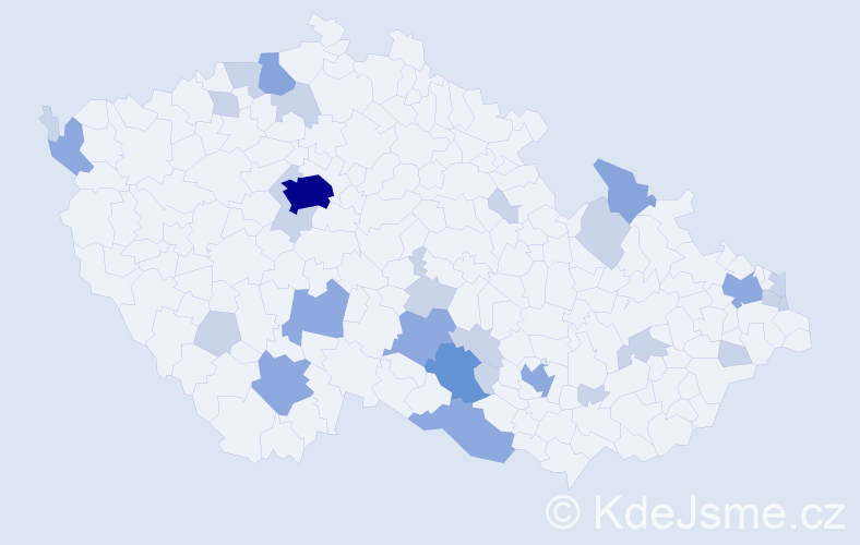 Jméno: 'Marius', počet výskytů 55 v celé ČR