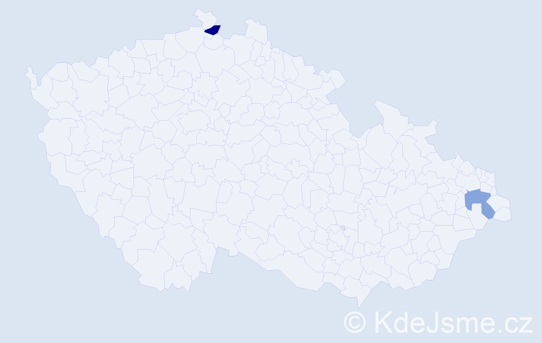 Jméno: 'Julio César', počet výskytů 2 v celé ČR