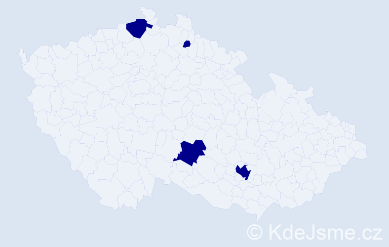 Jméno: 'Jessica Marie', počet výskytů 4 v celé ČR