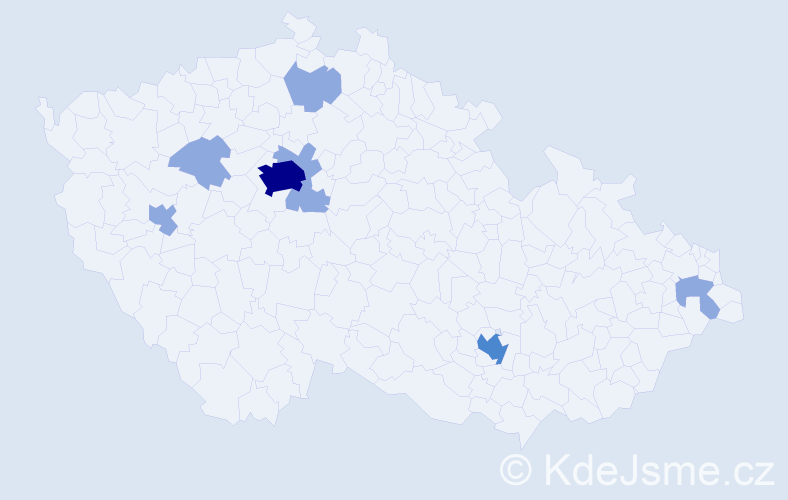 Jméno: 'Amina', počet výskytů 13 v celé ČR