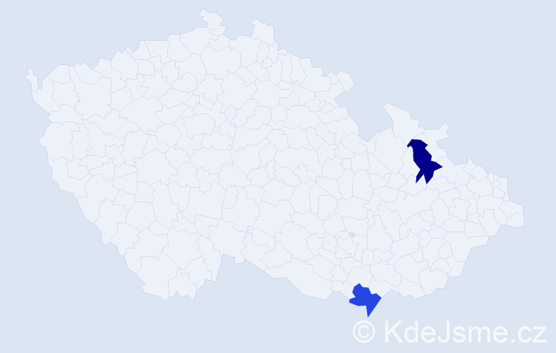 Jméno: 'Sabira', počet výskytů 2 v celé ČR