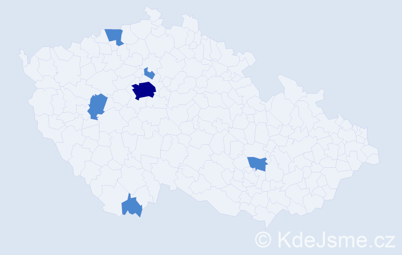Jméno: 'Zoé', počet výskytů 8 v celé ČR