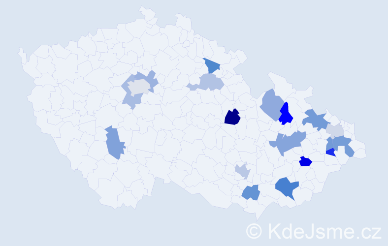 Jméno: 'Nikodém', počet výskytů 27 v celé ČR