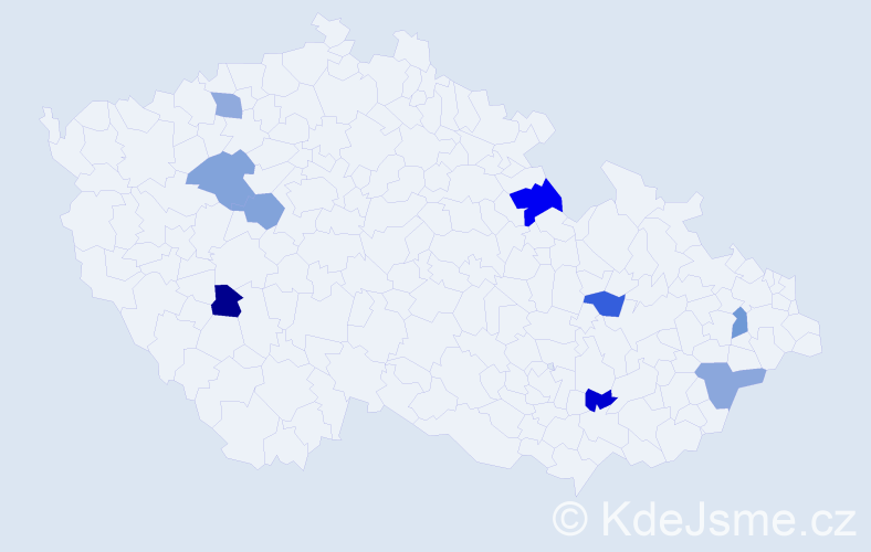 Jméno: 'Dája', počet výskytů 10 v celé ČR