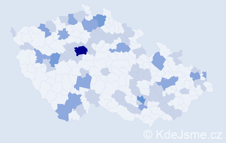 Jméno: 'Madlen', počet výskytů 104 v celé ČR