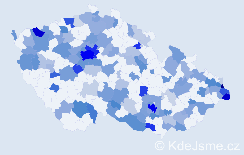 Jméno: 'Sara', počet výskytů 332 v celé ČR