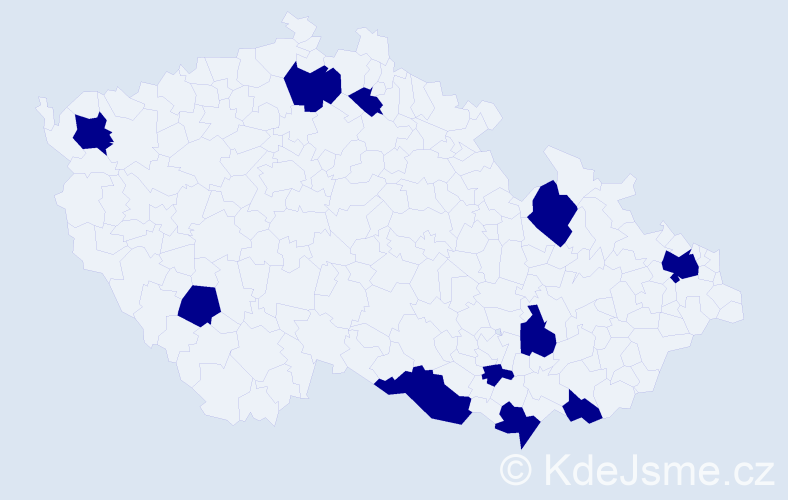Jméno: 'Robina', počet výskytů 11 v celé ČR