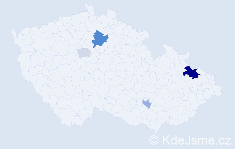 Jméno: 'Milomir', počet výskytů 5 v celé ČR