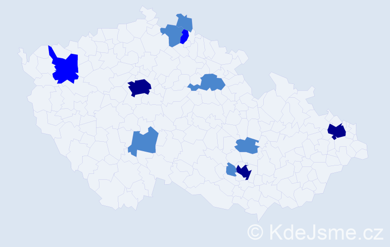 Jméno: 'Borislav', počet výskytů 19 v celé ČR