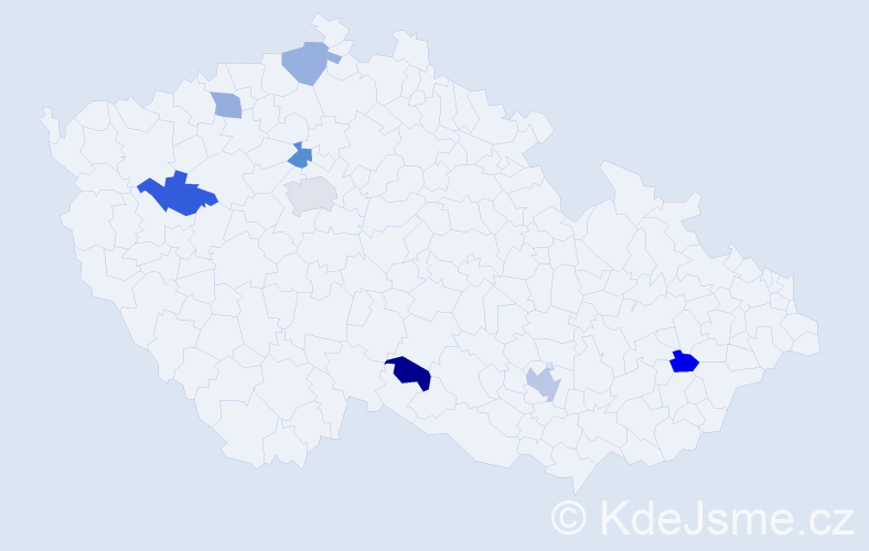 Jméno: 'Milly', počet výskytů 10 v celé ČR