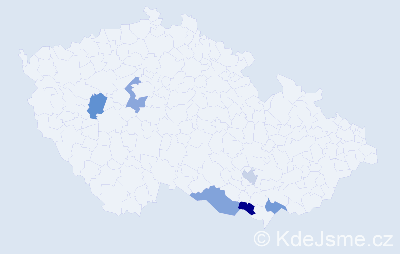 Jméno: 'Tinka', počet výskytů 6 v celé ČR
