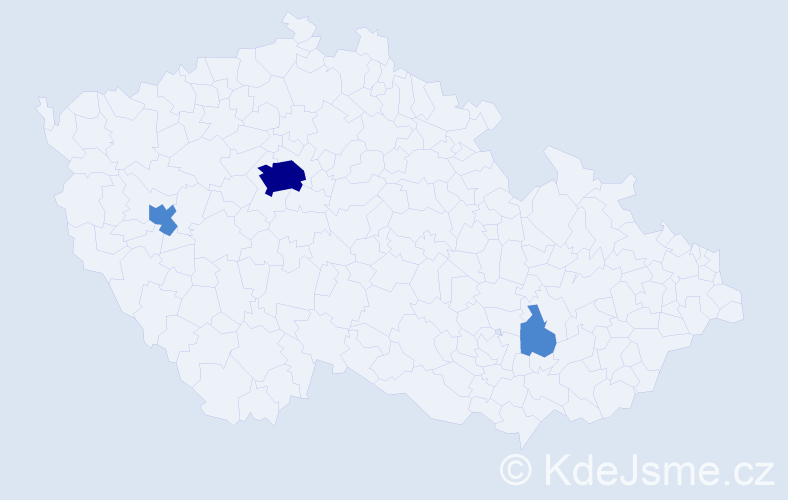 Jméno: 'John Joseph', počet výskytů 5 v celé ČR
