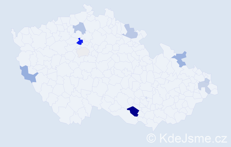 Jméno: 'Karmela', počet výskytů 13 v celé ČR