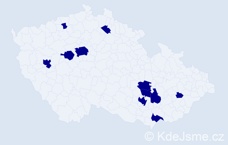 Jméno: 'Monika Anna', počet výskytů 11 v celé ČR