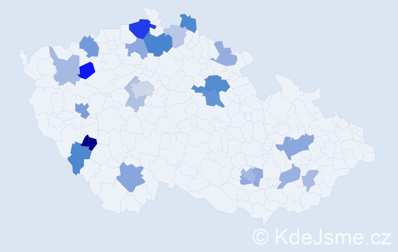 Jméno: 'Aja', počet výskytů 42 v celé ČR