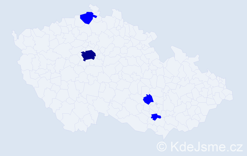 Jméno: 'Armina', počet výskytů 5 v celé ČR