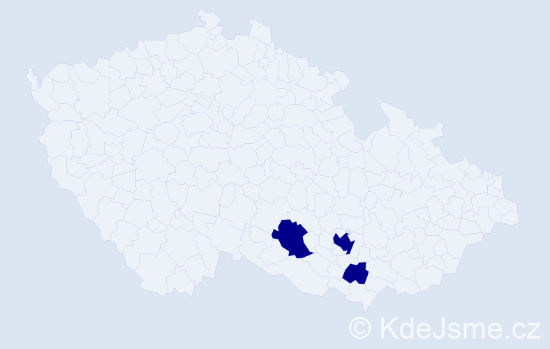 Jméno: 'Moc', počet výskytů 3 v celé ČR