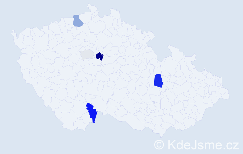 Jméno: 'Adam Kristián', počet výskytů 5 v celé ČR