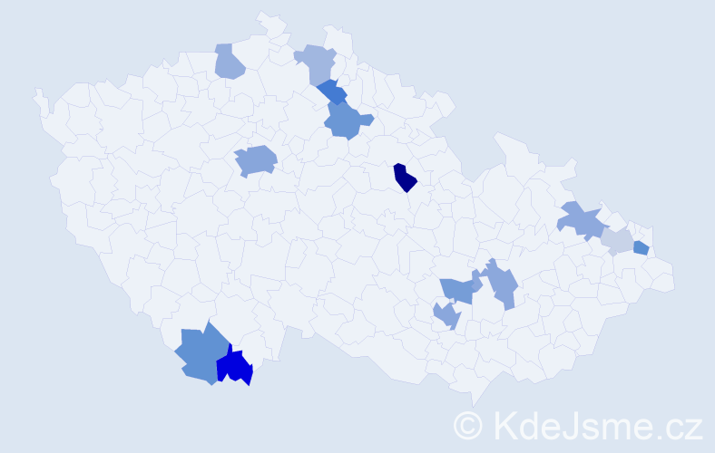 Jméno: 'Giorgio', počet výskytů 25 v celé ČR