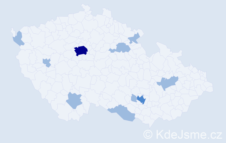 Jméno: 'Yasemin', počet výskytů 14 v celé ČR