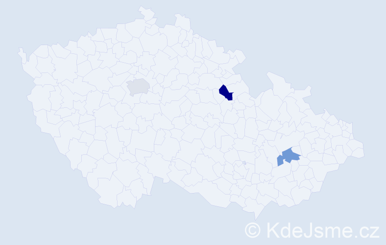 Jméno: 'Daniel George', počet výskytů 3 v celé ČR