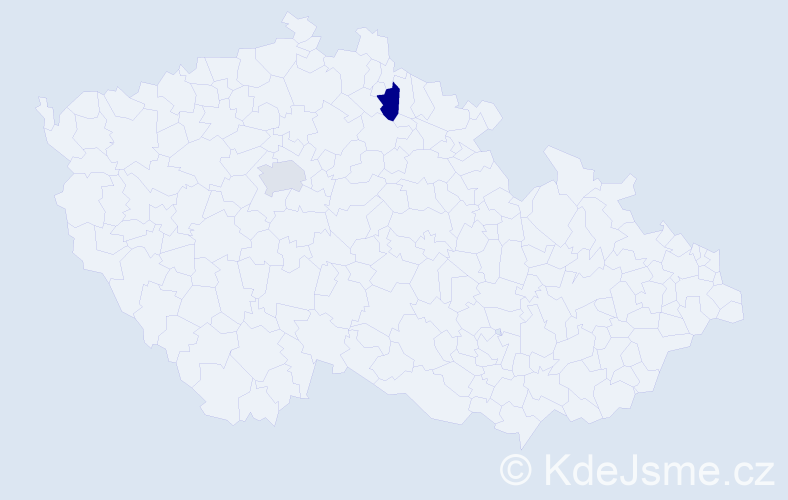 Jméno: 'Trisha', počet výskytů 2 v celé ČR