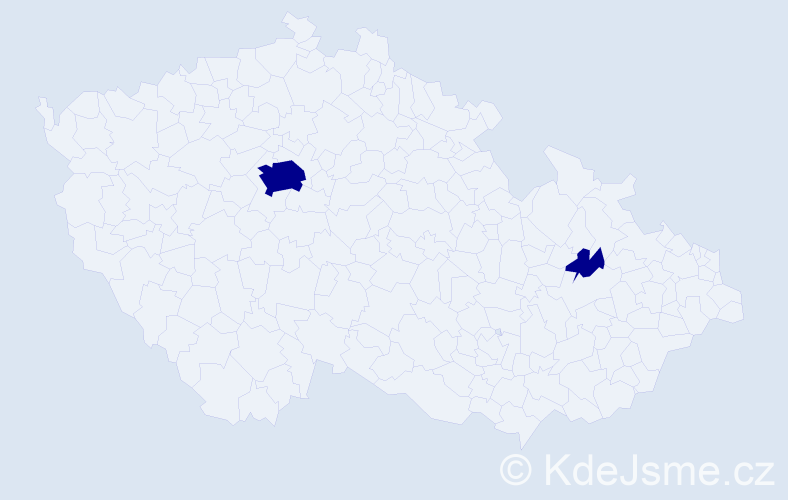 Jméno: 'Nadije', počet výskytů 2 v celé ČR