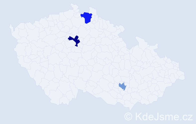 Jméno: 'Ahed', počet výskytů 3 v celé ČR