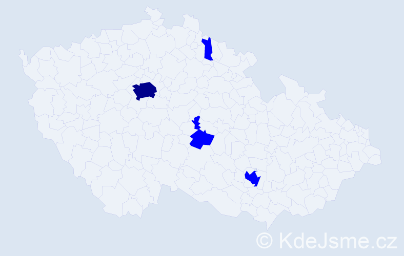Jméno: 'Fady', počet výskytů 5 v celé ČR