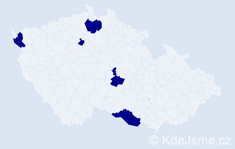 Jméno: 'Chinguun', počet výskytů 5 v celé ČR