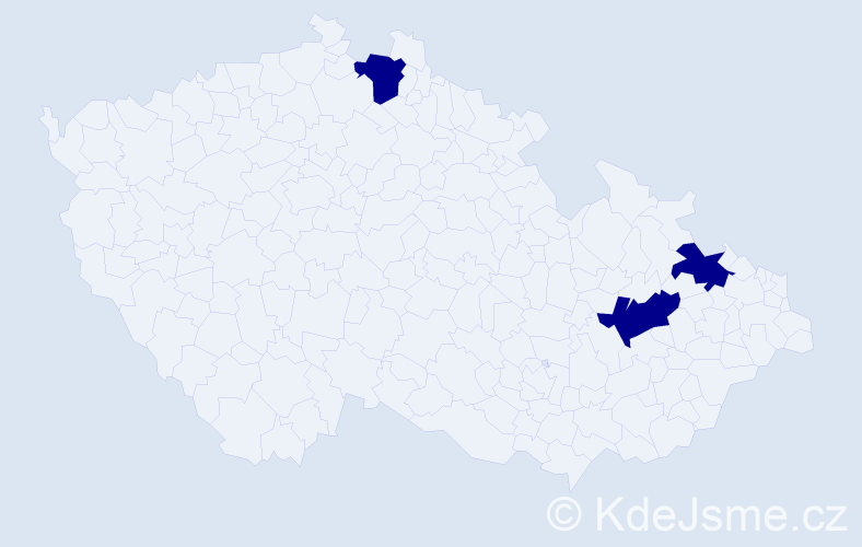 Jméno: 'Ruda', počet výskytů 3 v celé ČR