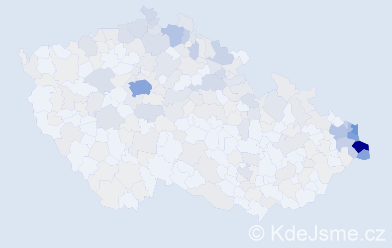 Jméno: 'Danuta', počet výskytů 701 v celé ČR