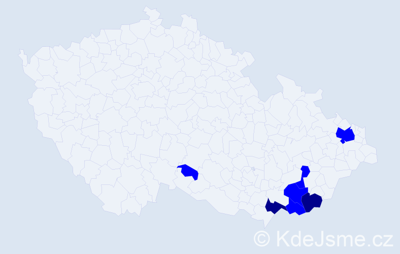 Jméno: 'Cyrilka', počet výskytů 10 v celé ČR