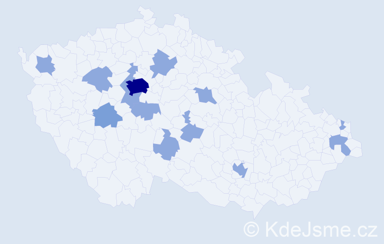 Jméno: 'Ildiko', počet výskytů 21 v celé ČR