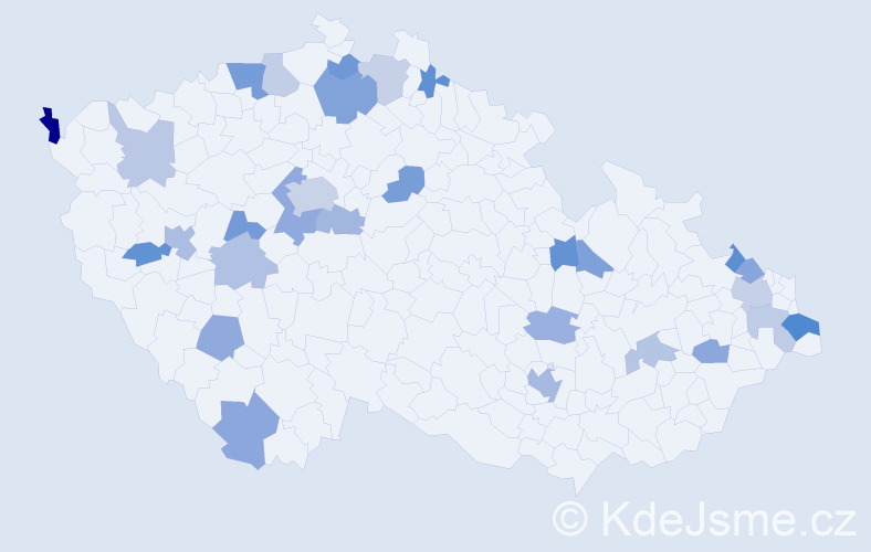 Jméno: 'Armin', počet výskytů 46 v celé ČR