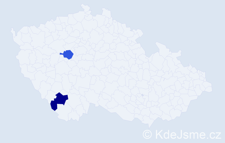 Jméno: 'Petya', počet výskytů 2 v celé ČR