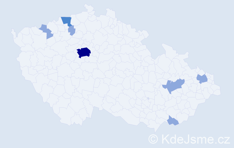 Jméno: 'Rania', počet výskytů 12 v celé ČR