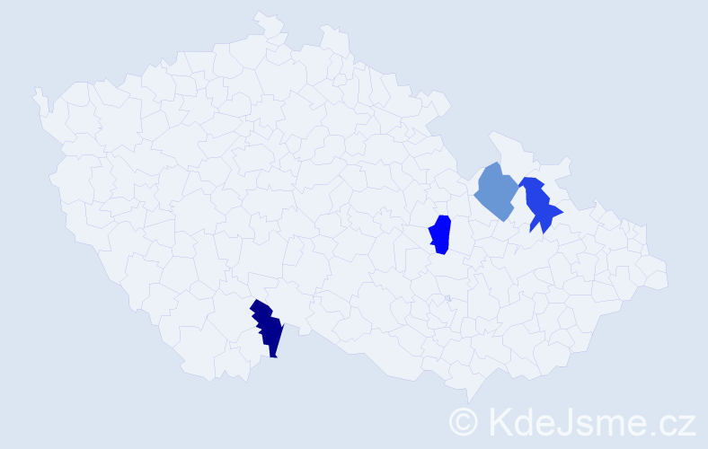 Jméno: 'Klaudie Marie', počet výskytů 4 v celé ČR