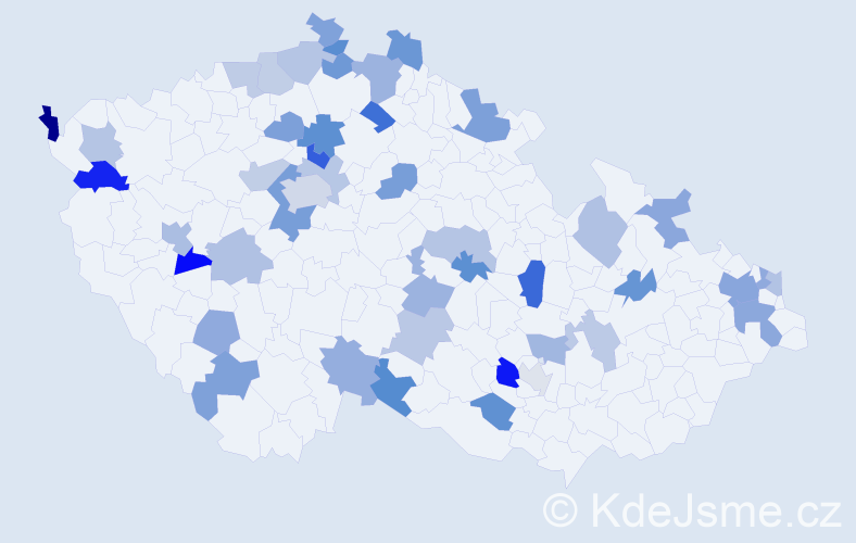 Jméno: 'Damien', počet výskytů 65 v celé ČR