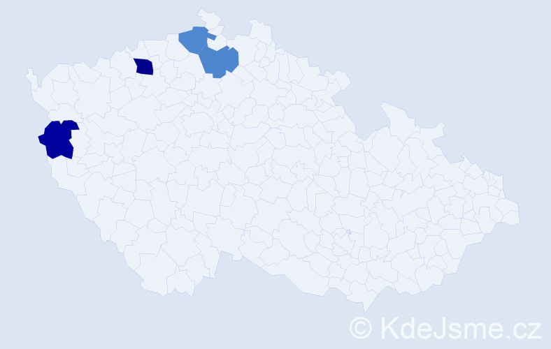 Jméno: 'Bärbel', počet výskytů 5 v celé ČR