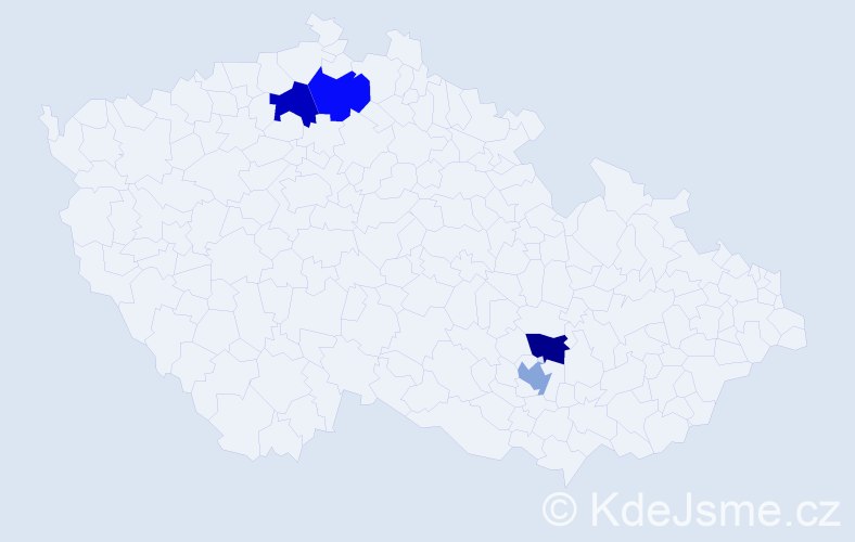 Jméno: 'Batkhuyag', počet výskytů 4 v celé ČR