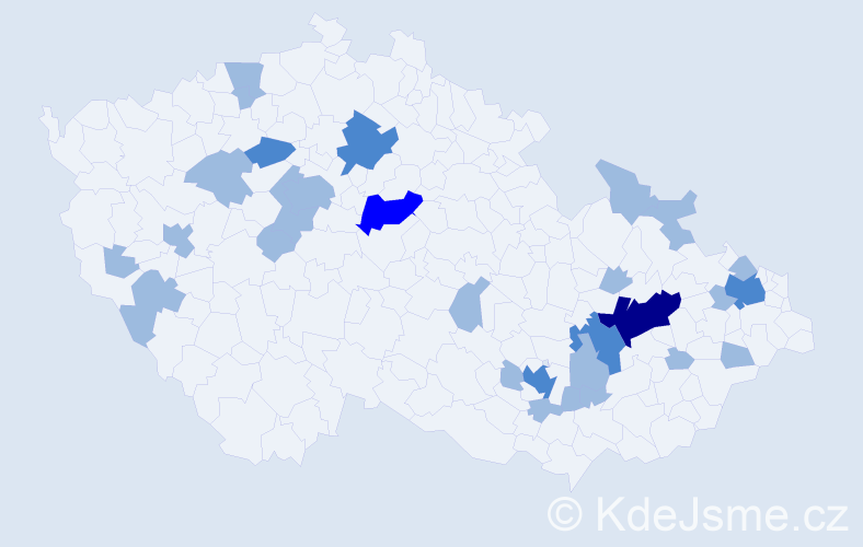 Jméno: 'Dobruška', počet výskytů 39 v celé ČR