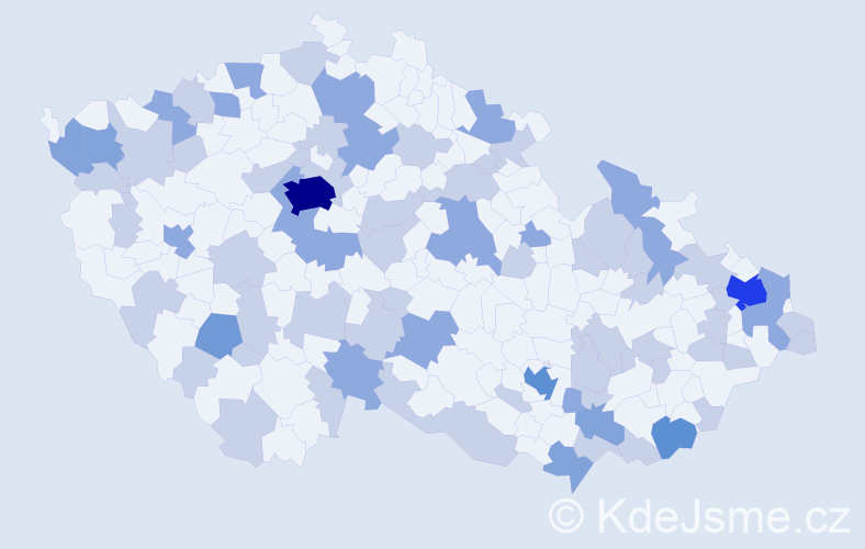 Jméno: 'Augustín', počet výskytů 139 v celé ČR