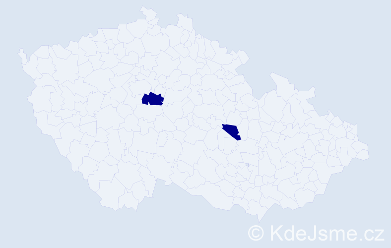 Jméno: 'Madeleine Marie', počet výskytů 2 v celé ČR