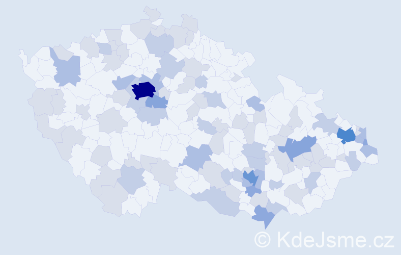 Jméno: 'Bibiana', počet výskytů 180 v celé ČR