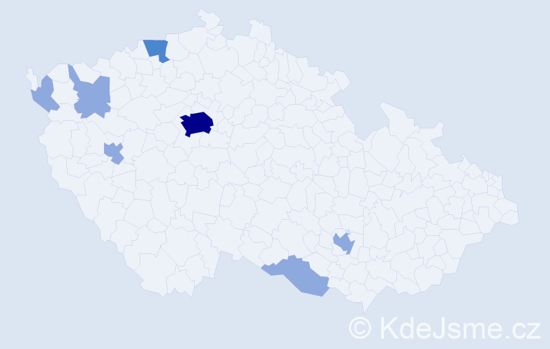 Jméno: 'Victoriya', počet výskytů 12 v celé ČR