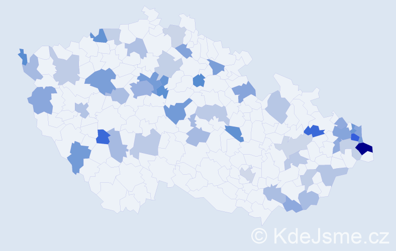 Jméno: 'Rút', počet výskytů 86 v celé ČR