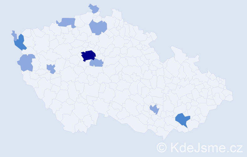 Jméno: 'Nhuan', počet výskytů 18 v celé ČR